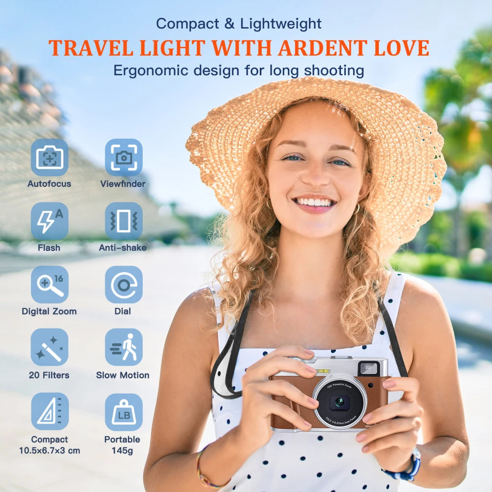 4K Digital Camera Auto Focus 48MP Vlogging Camera for YouTube, Tiktok And Instagram (50% OFF)